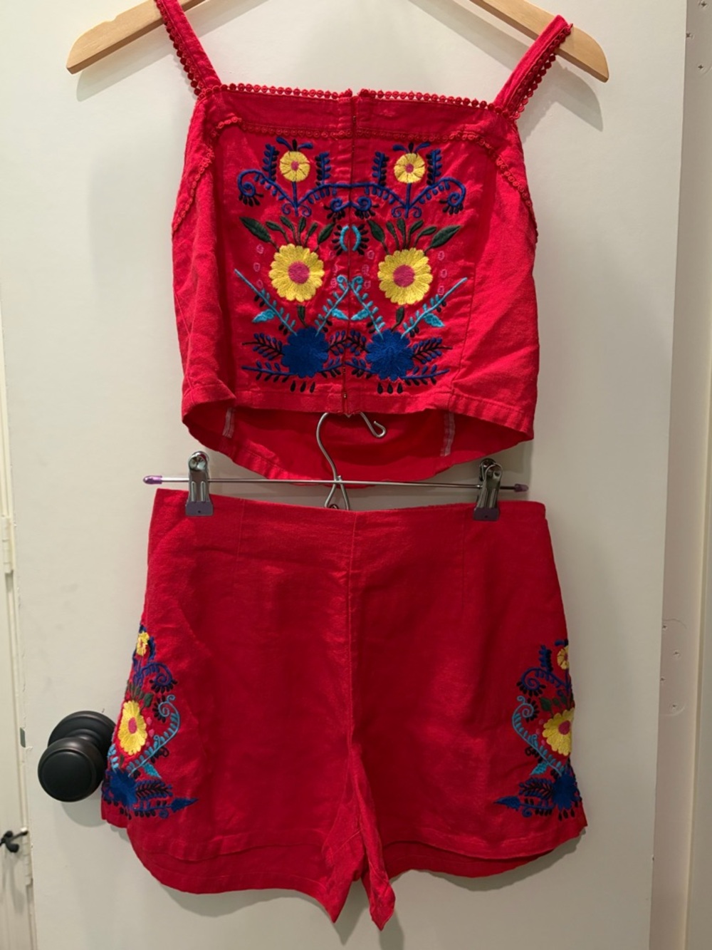 BP Embroidered Red Set